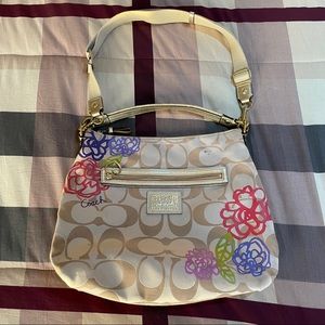 Coach Poppy Daisy Signature Applique Glam Tote Bag F20794